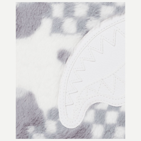 Sprayground White Fur 3AM Cross Over Clutch